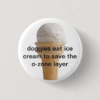 Hündchen essen Eiscreme Button