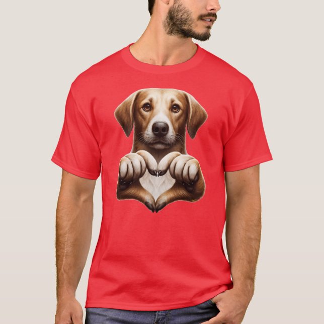 Hündchen Herz T-Shirt (Vorderseite)