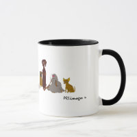 Hündchen in einer Reihen-Tasse