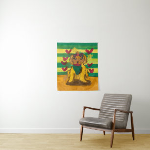 Hundchen "Kunst von Kindern" Wandteppich