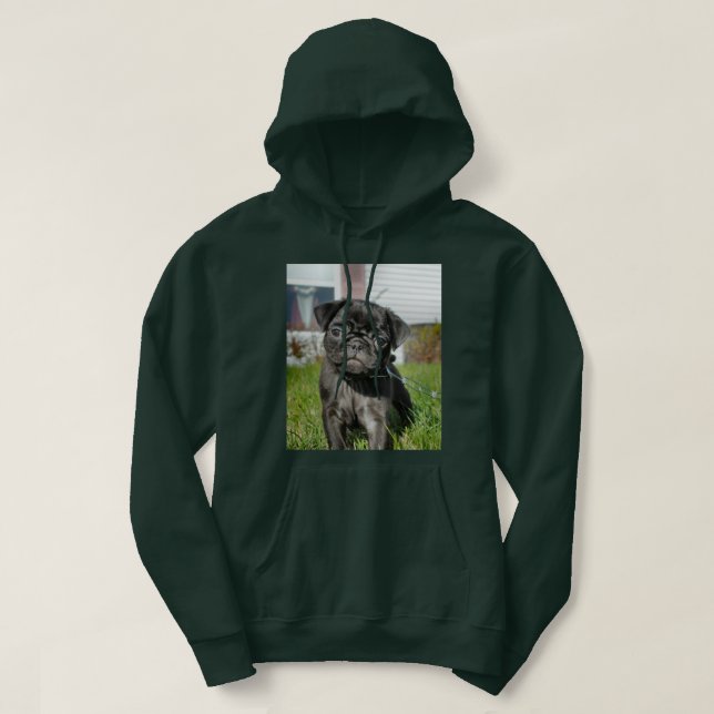 Hündchen-T - Shirt für Schwarzen Mops (Design vorne)