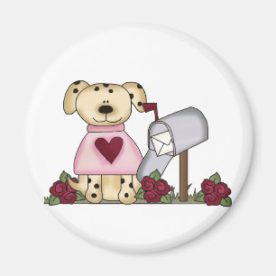 Hündchen-Valentinstag-T-Shirts und Geschenke Magnet