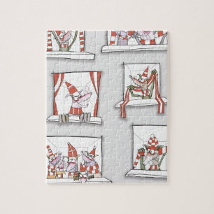 Hündchenmatch-Tagesrottöne Puzzle