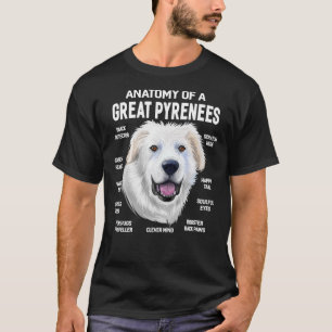 Hunde 365 Anatomie einer großen Pyrenäen Hund Funn T-Shirt