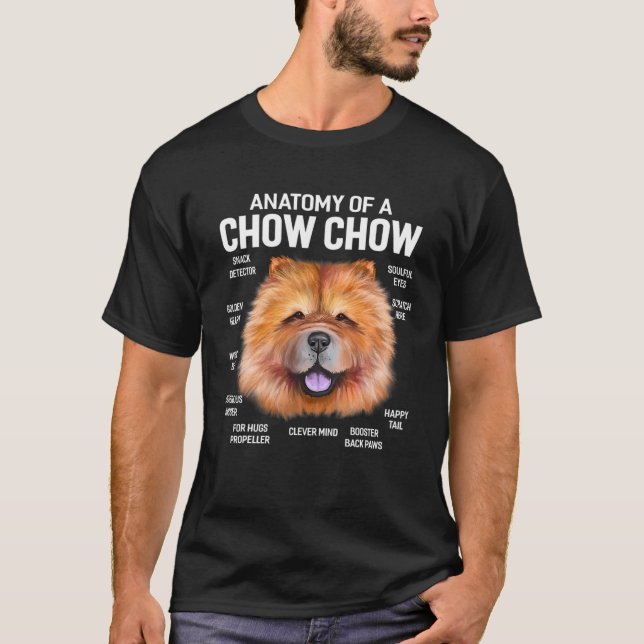 Hunde 365 Anatomie eines Chow Chow Chow Hund Funny T-Shirt (Vorderseite)