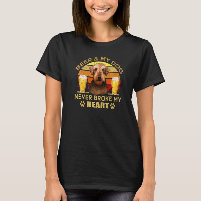 Hunde 365 Bier & Airedale Terrier Hund Niemals Bro T-Shirt (Vorderseite)