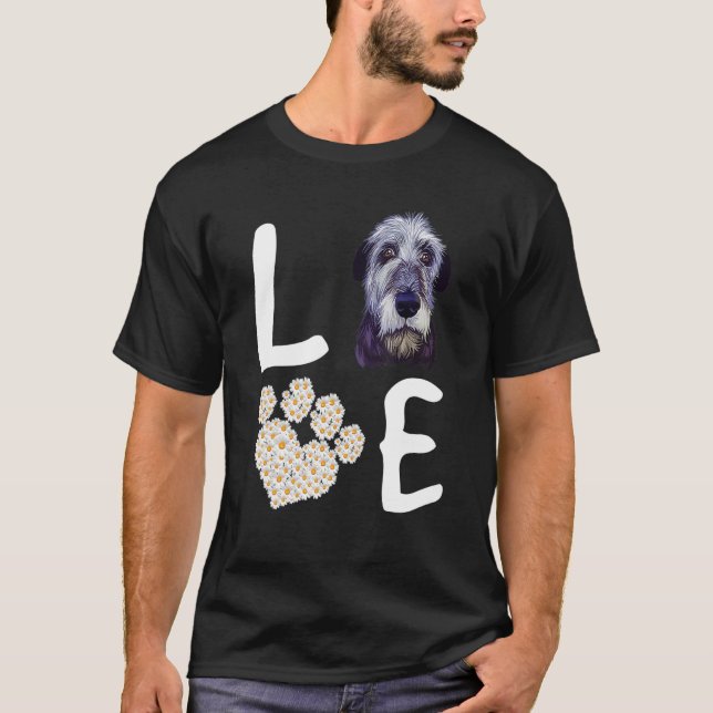 Hunde 365 Liebe IrishWolfhound Dog Paw Pet Rescue T-Shirt (Vorderseite)