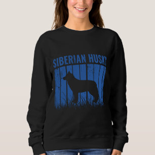 Hunde 365 Retro Sibirischer Husky-Hund Vintag Sweatshirt