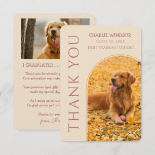 Hunde-Abschluss-Pet-Foto Rose Gold & Champagner Dankeskarte