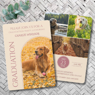 Hunde-Abschlussfeier Einladung Haustier-Fotos Rose