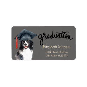 Hunde-Abschlusskappe Adressaufkleber