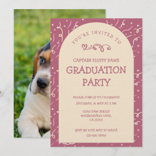 Hunde-Abschlusszeugnis Rose Gold & Champagner Einladung