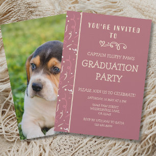 Hunde-Abschlusszeugnis Rose Gold Champagner Einladung