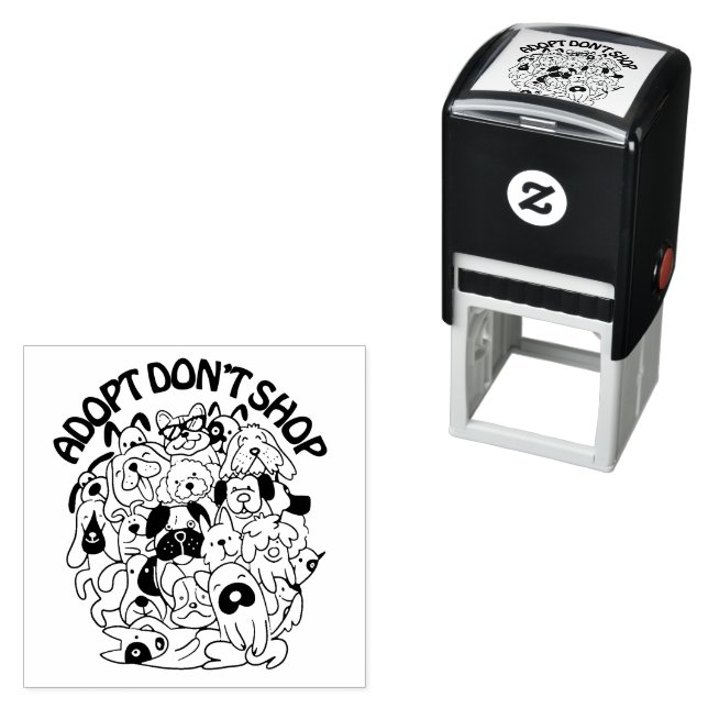 Hunde Adoption Retcue Self Inking Gummi Briefmarke Permastempel (Beispiel)