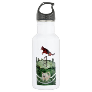 Hunde Agility Malerei Edelstahlflasche