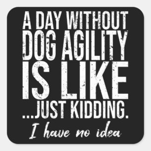 Hunde Agility Sportgeschenk Quadratischer Aufkleber