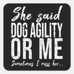 Hunde Agility Sportgeschenk Quadratischer Aufkleber