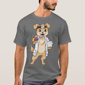 Hunde als Arzt mit Tabletten und Notizblock T-Shirt