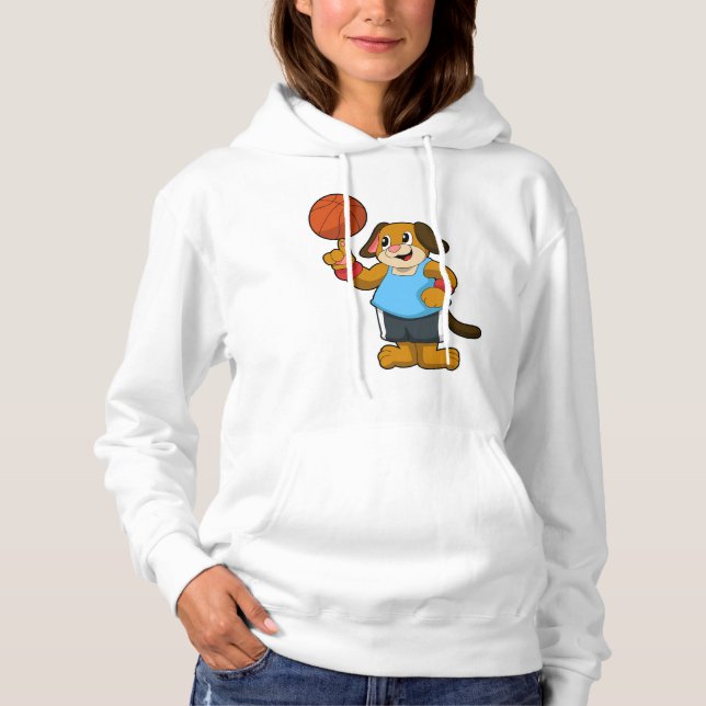 Hunde als Basketballspieler mit Basketball Hoodie (Vorderseite)
