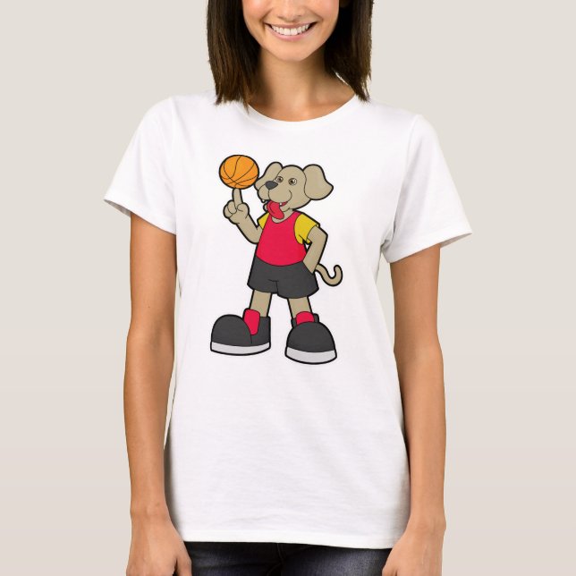 Hunde als Basketballspieler mit Basketball T-Shirt (Vorderseite)