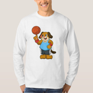 Hunde als Basketballspieler mit Basketball T-Shirt