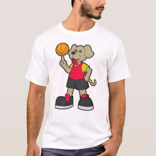 Hunde als Basketballspieler mit Basketball T-Shirt