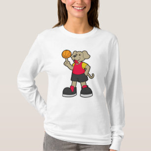 Hunde als Basketballspieler mit Basketball T-Shirt