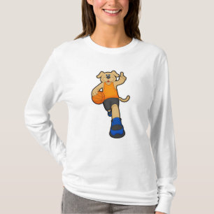 Hunde als Basketballspieler mit Basketball T-Shirt