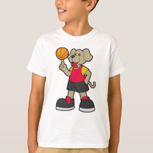 Hunde als Basketballspieler mit Basketball T-Shirt