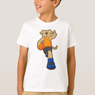 Hunde als Basketballspieler mit Basketball T-Shirt