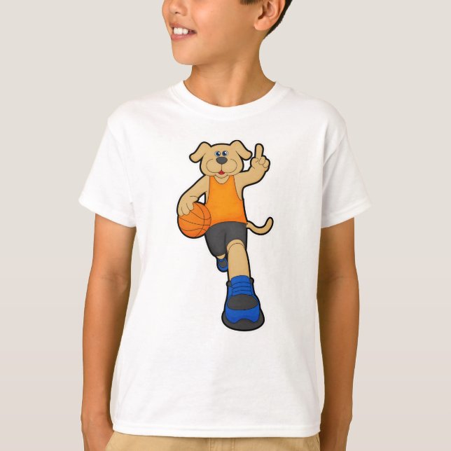 Hunde als Basketballspieler mit Basketball T-Shirt (Vorderseite)