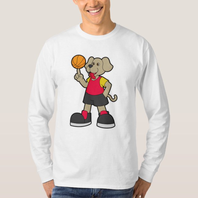 Hunde als Basketballspieler mit Basketball T-Shirt (Vorderseite)