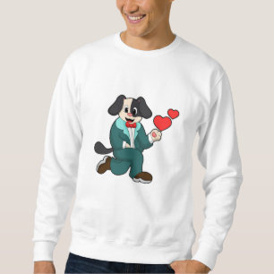 Hunde als Bräutigam mit Anzug und Krawatte Sweatshirt