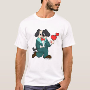 Hunde als Bräutigam mit Anzug und Krawatte T-Shirt