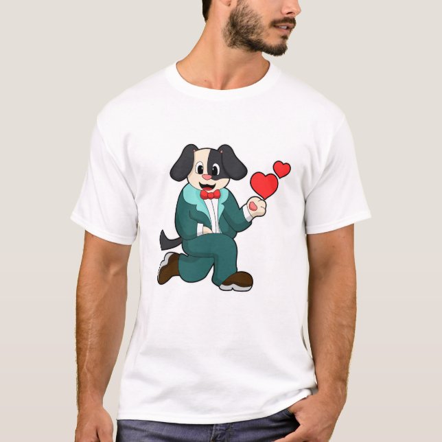 Hunde als Bräutigam mit Anzug und Krawatte T-Shirt (Vorderseite)