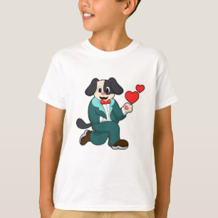 Hunde als Bräutigam mit Anzug und Krawatte T-Shirt