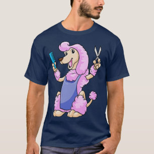 Hunde als Haarstylistin mit Schere und Kamm T-Shirt