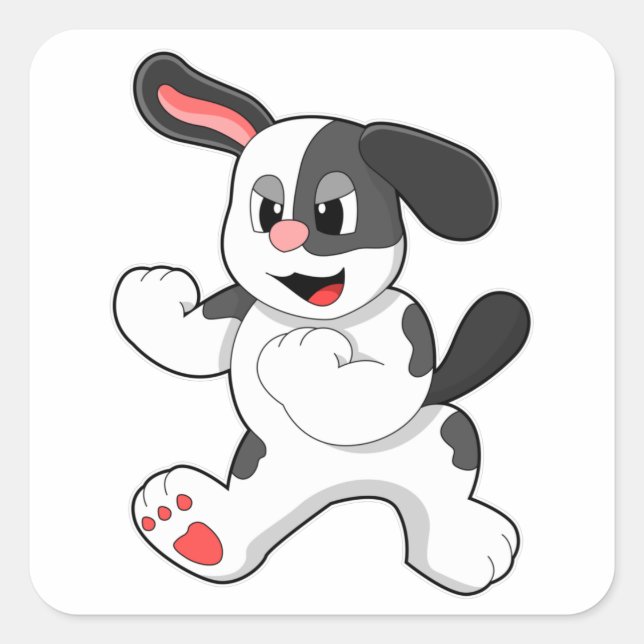 Hunde als Kämpfer Quadratischer Aufkleber (Vorderseite)