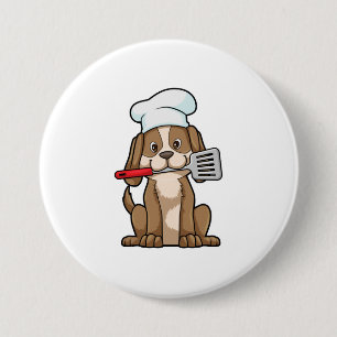 Hunde als Koch mit Koch Hut & Spatula Button