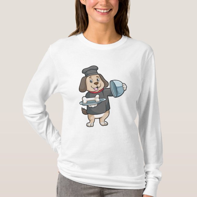 Hunde als Koch mit Platter & Knochen T-Shirt (Vorderseite)