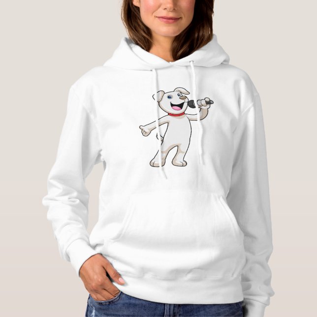 Hunde als Sänger mit Mikrofon Hoodie (Vorderseite)