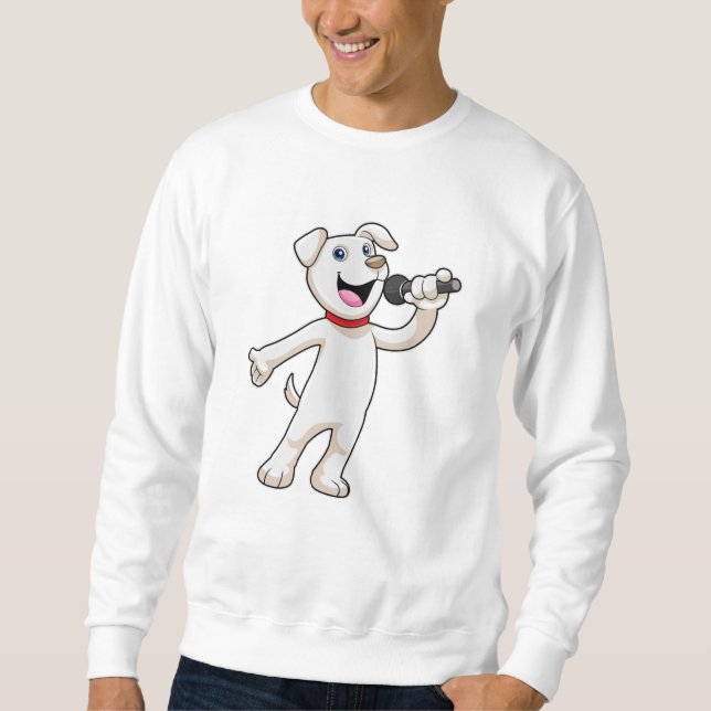 Hunde als Sänger mit Mikrofon Sweatshirt (Vorderseite)