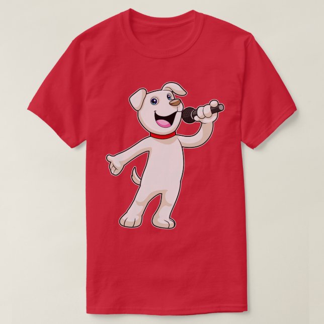 Hunde als Sänger mit Mikrofon T-Shirt (Design vorne)