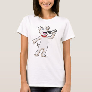 Hunde als Sänger mit Mikrofon T-Shirt