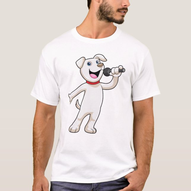 Hunde als Sänger mit Mikrofon T-Shirt (Vorderseite)