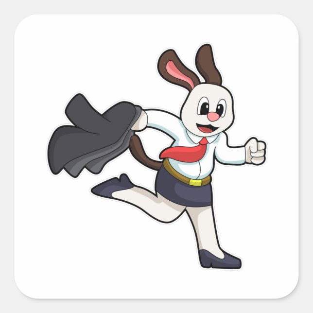 Hunde als Sekretär mit Rock Quadratischer Aufkleber (Vorderseite)