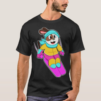 Hunde als Skifahrer mit Skierpass T-Shirt