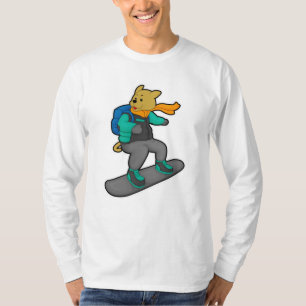 Hunde als Snowboarder mit Snowboard & Backpack T-Shirt