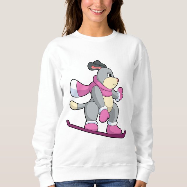 Hunde als Snowboarder mit Sonowboard Sweatshirt (Vorderseite)