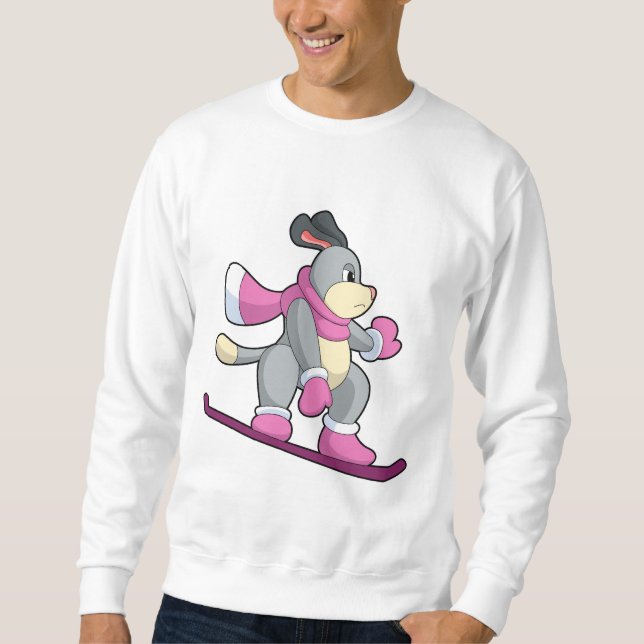 Hunde als Snowboarder mit Sonowboard Sweatshirt (Vorderseite)